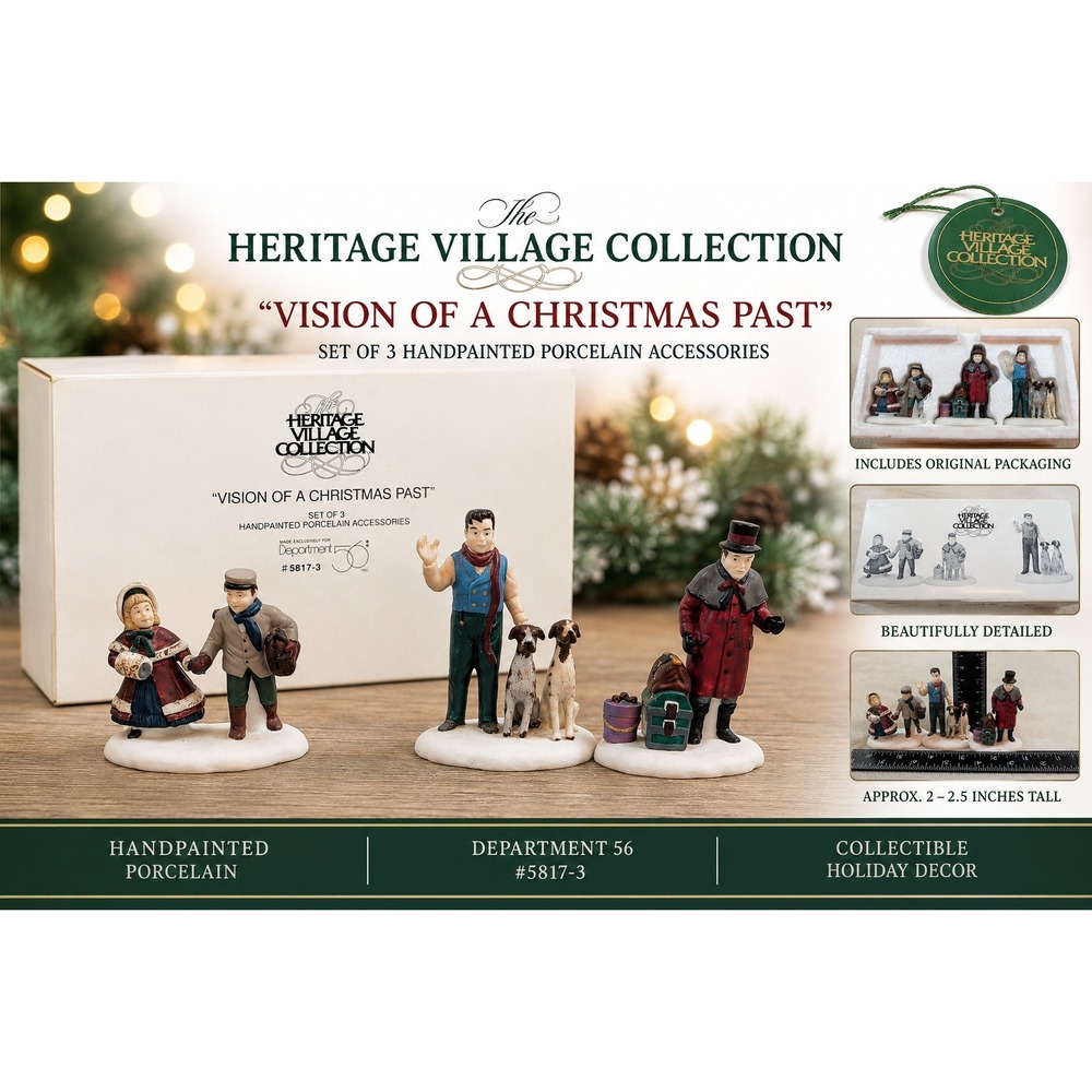 Dept 56 Heritage Village Vision of a Christmas Past Porcelain Figures 5817-3